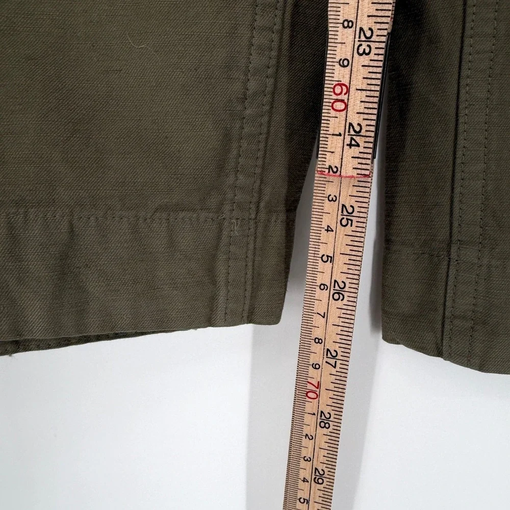 Everlane Fatigue Barrel Pants Green Organic Cotton Linen High Rise Trousers 14